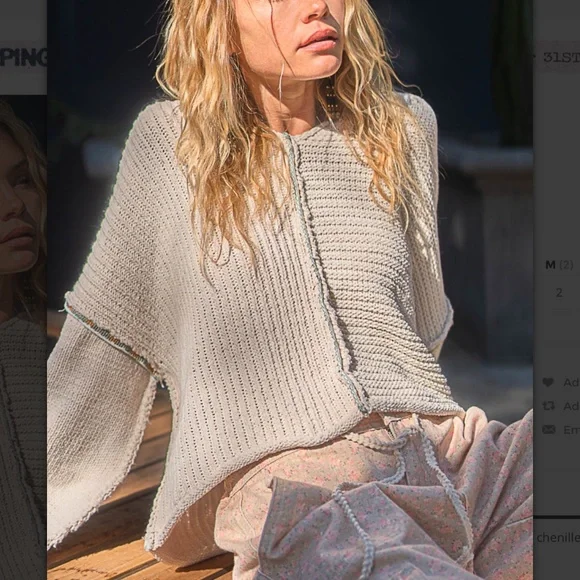 POL Cream V-Neck Sweater - Picture 2 of 10